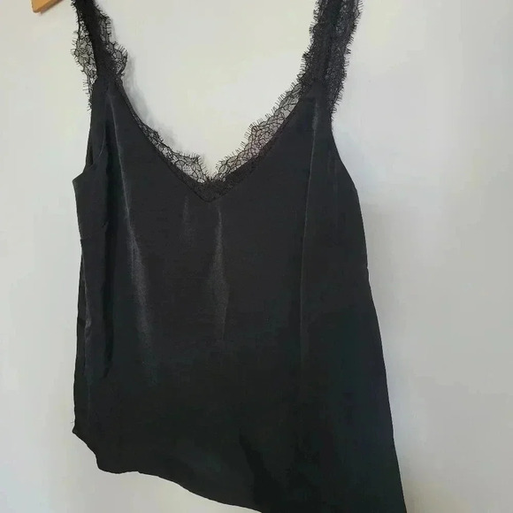 Black Camisole Top lined  Lace Trim XS new - Picture 3 of 5